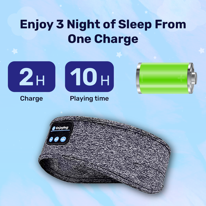 Wireless sleep headphones in a soft headband for ultimate relaxation and comfortable audio.