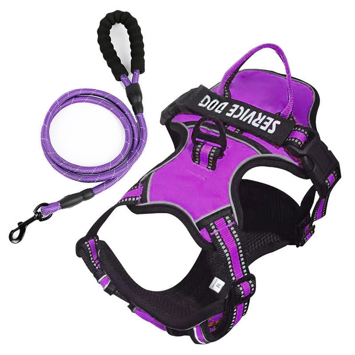 Unisex adjustable Y-shape dog harness with personalized text, secure for any dog.