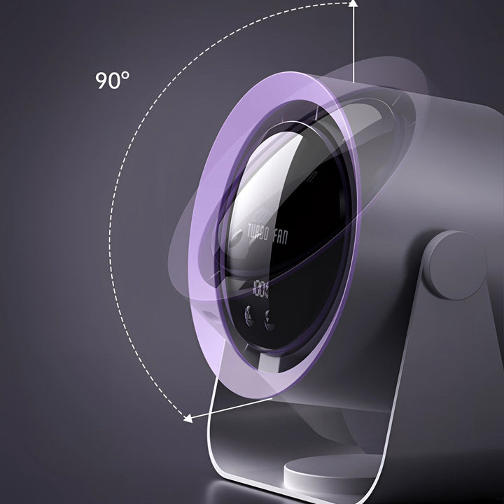 Home comfort bladeless fan, quiet LED air circulator for efficient personal cooling.