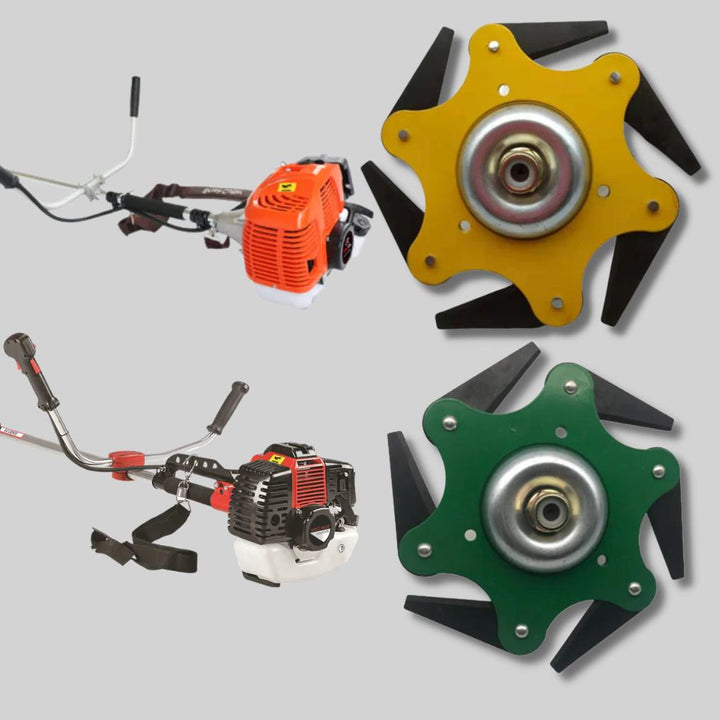 Professional-grade brush cutter attachment for efficient removal of stubborn overgrowth.
