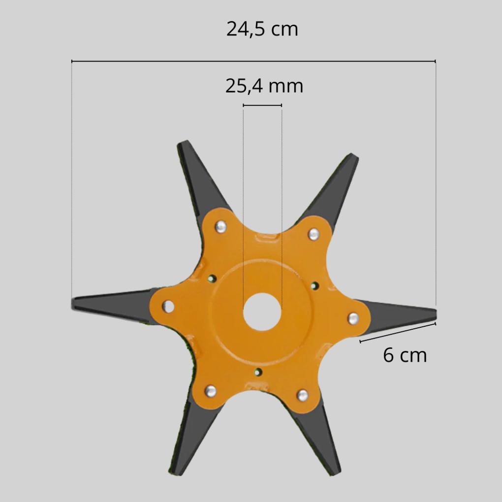 Brush cutter attachment head designed for heavy-duty clearing of thick brush and tall grass.