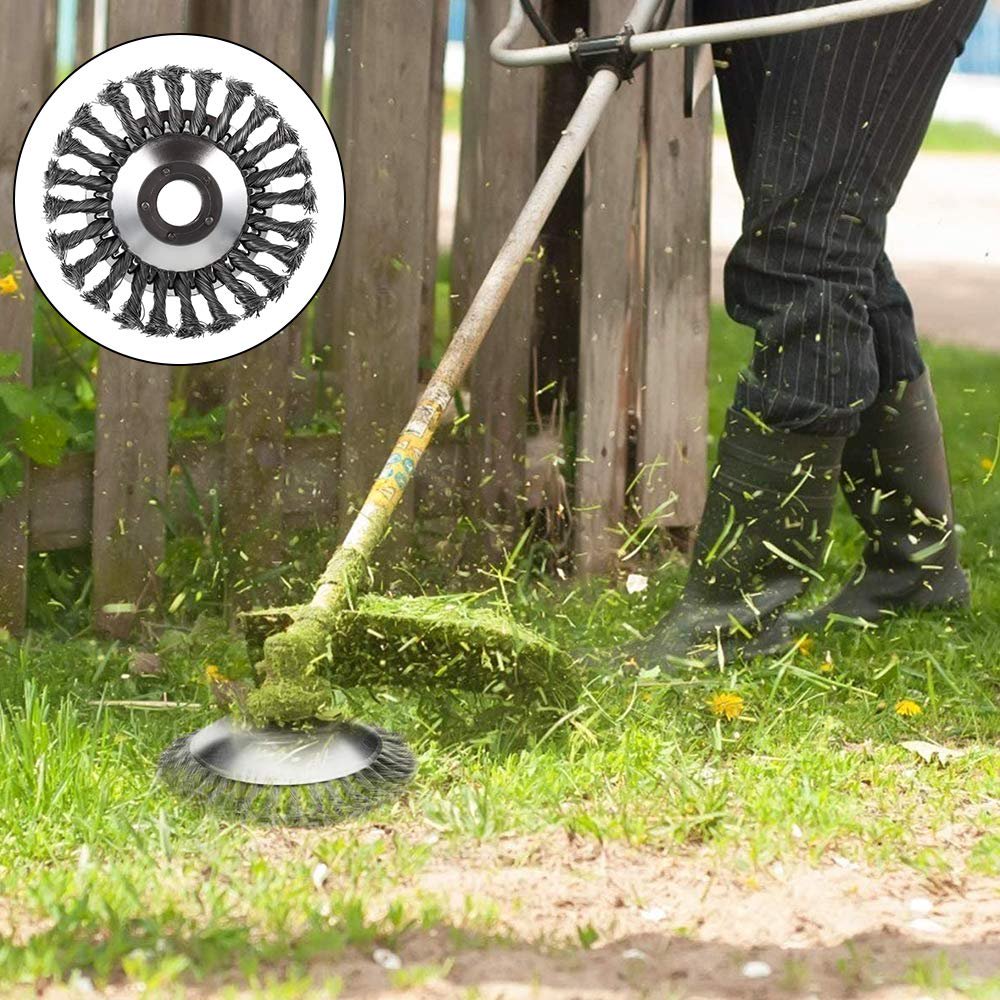 Durable universal brush cutter head for heavy-duty gas trimmers. Ideal for tough landscaping & yard work.
