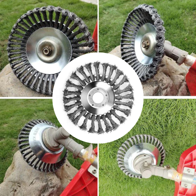 High-performance universal brush cutter head for gas trimmers, improving efficiency in gardening & lawn maintenance.