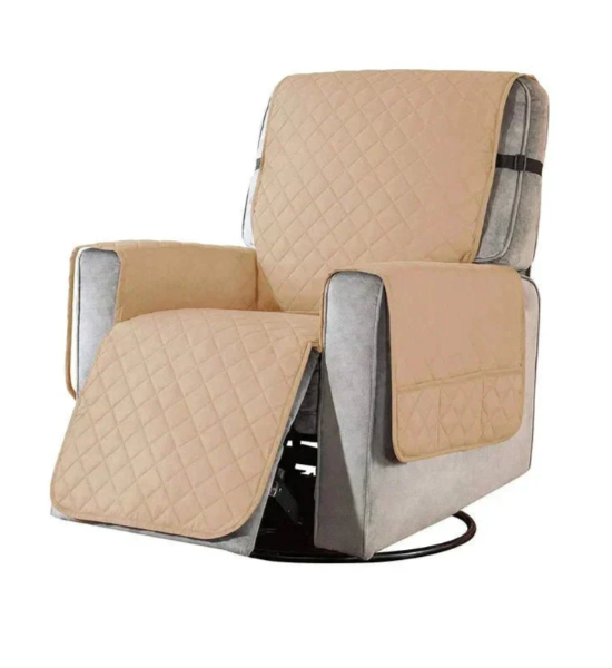 Quilted universal fit recliner cover, durable & spill resistant sofa slipcover.