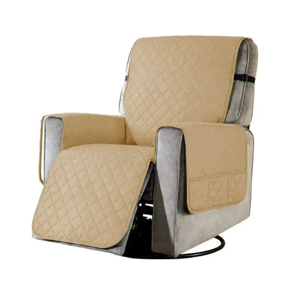 Stylish quilted recliner slipcover, pet friendly & spill resistant for modern homes.