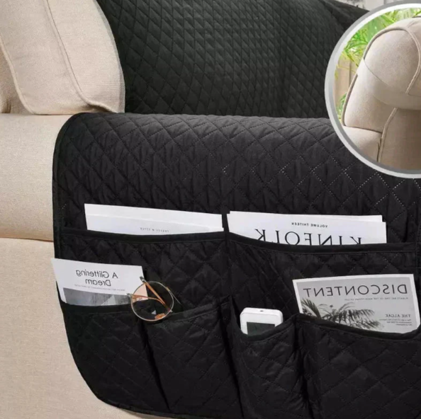 Enhanced comfort quilted recliner protector, universal fit sofa cover, easy care.