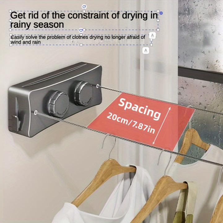 Strong stainless steel foldable double clothesline, ideal compact drying rack for home utility.