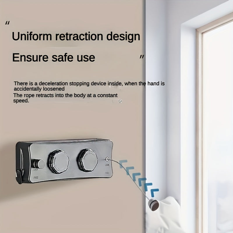 Space-saving indoor/outdoor clothesline, compact & foldable double drying rack for laundry.