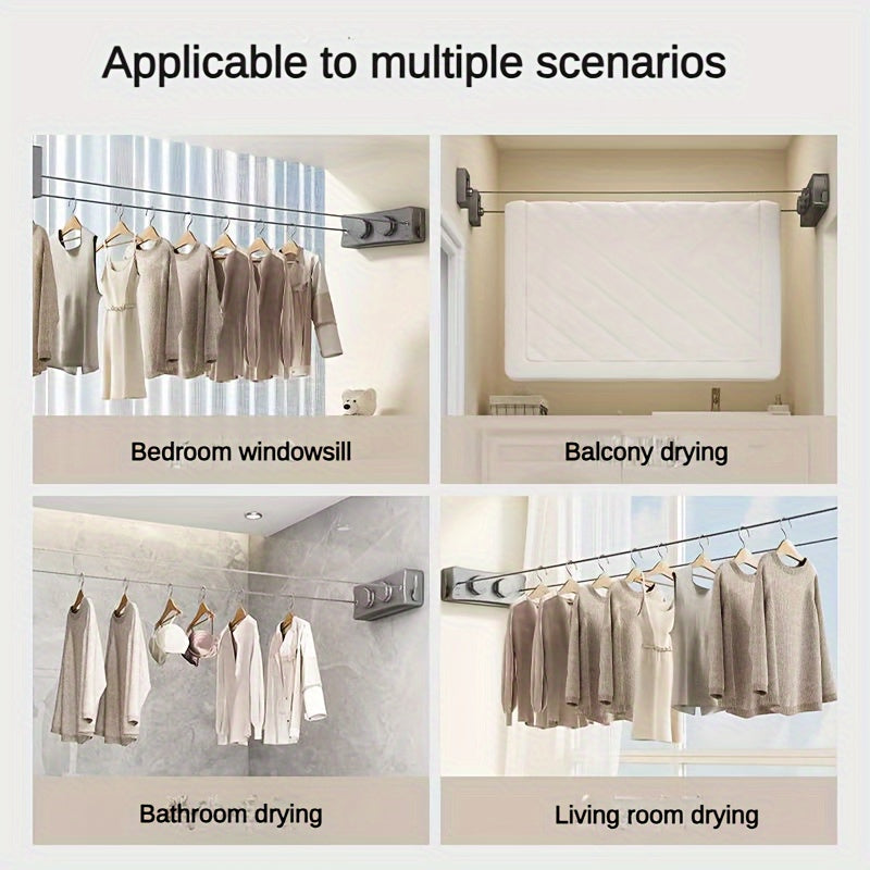 Maximize space with this compact foldable double clothesline, an essential indoor/outdoor laundry drying rack.