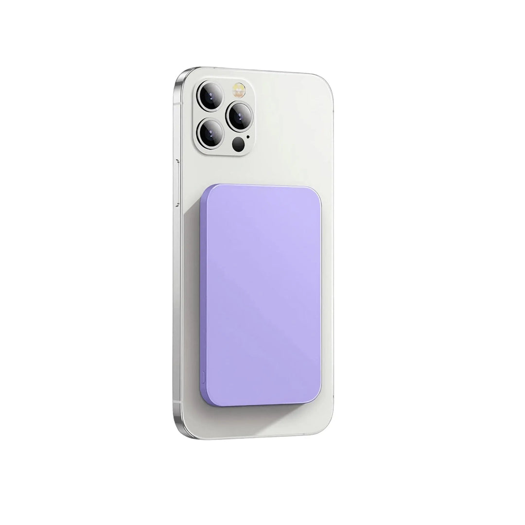 Portable magnetic power bank, wireless charger, universal smartphone battery.