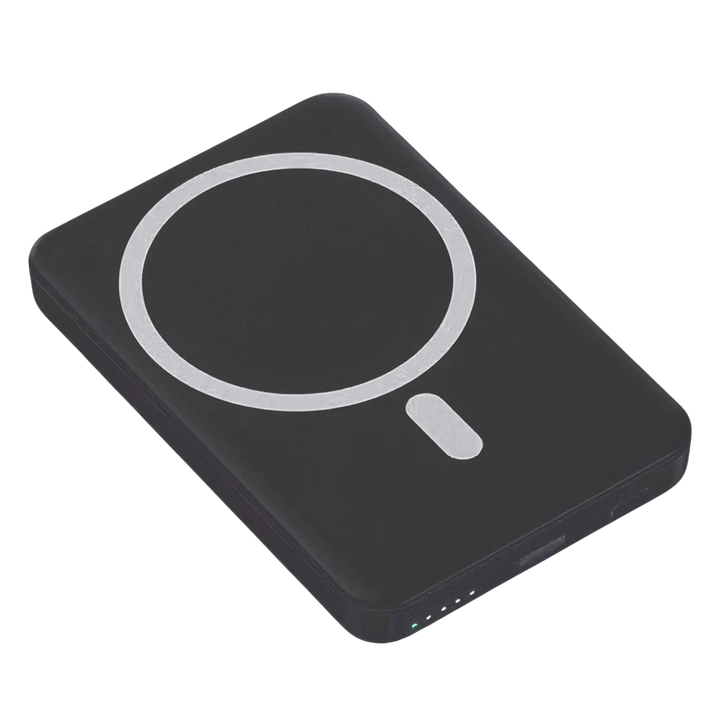 Universal magnetic power bank, wireless charging solution for all smartphones.