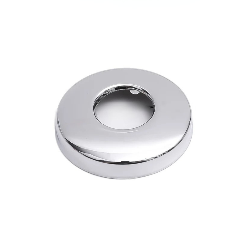 Modern bathroom decor: self-adhesive stainless steel pipe cover for faucets. Easy home improvement upgrade.