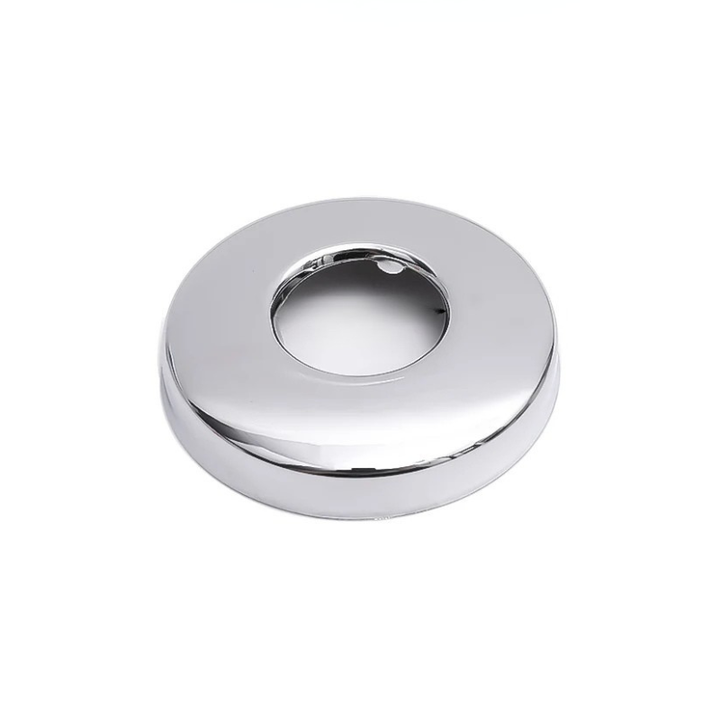 Modern bathroom decor: self-adhesive stainless steel pipe cover for faucets. Easy home improvement upgrade.