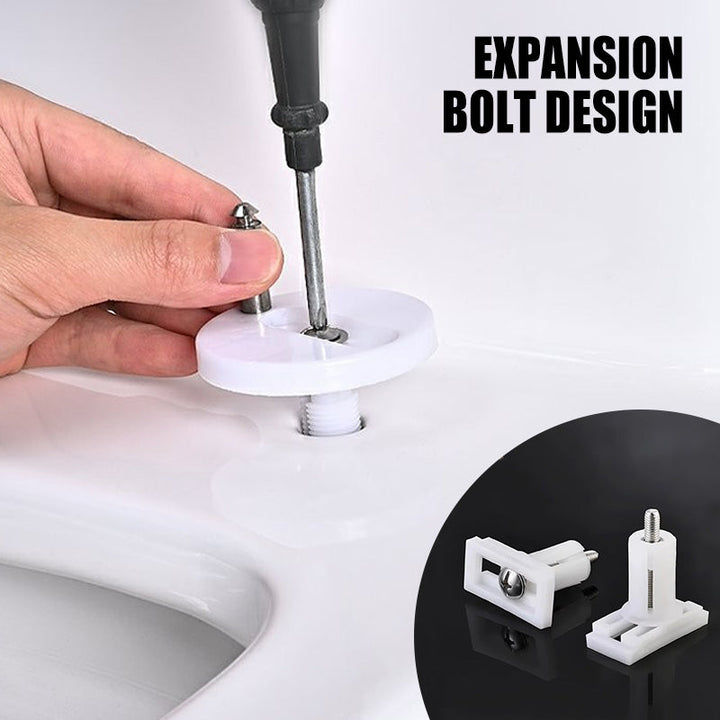 Easy install toilet seat stabilizer kit provides lasting stability, stopping annoying wobbles permanently.