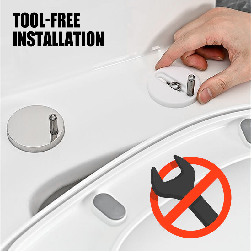 Durable toilet seat stabilizer kit for a firm, non-wobbly seat. Rust-proof bathroom hardware solution.