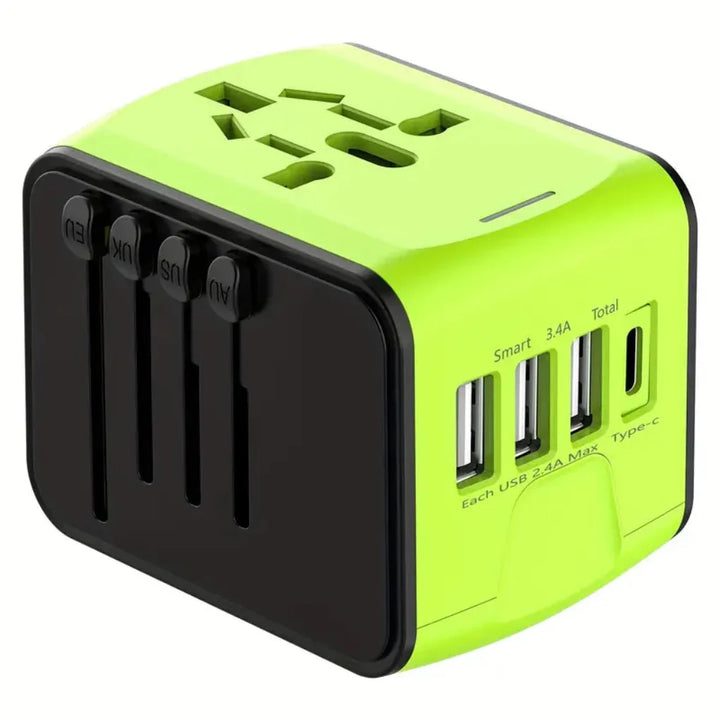 Essential travel adapter for gadgets, providing universal power connectivity & fast USB-C charging worldwide.
