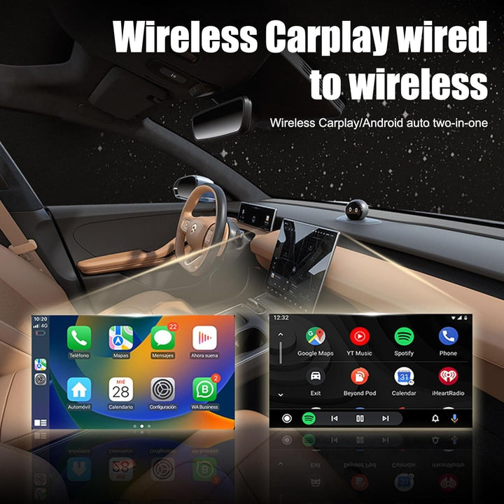 Upgrade your car with a universal wireless CarPlay & Android Auto adapter for smart navigation & apps.