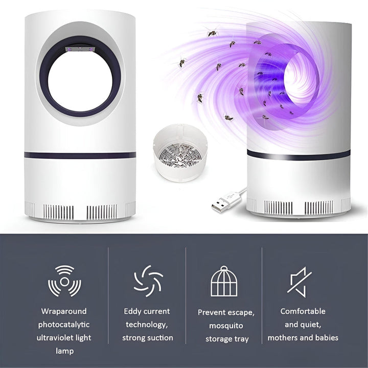 Durable outdoor UV bug zapper. Garden pest solution, effectively killing mosquitos & flies with eco-friendly design.