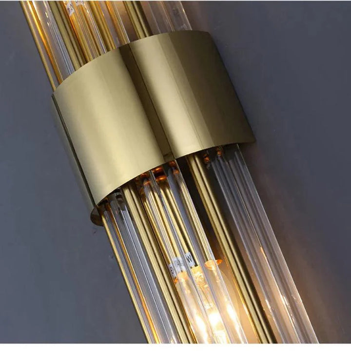 Luxurious Veloria Crystal Sconce: Elegant wall light with LED, perfect for sophisticated home lighting.