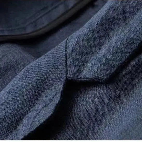 Dynamic shot of men's comfortable two-piece suit, a stylish and adaptable outfit for any season.