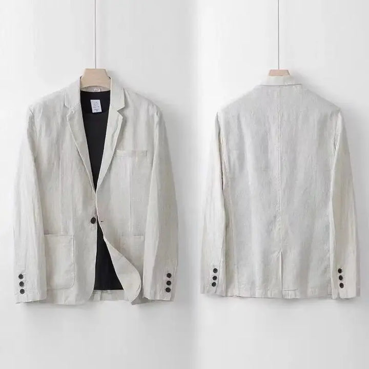 Relaxed fit men's two-piece suit, perfect as a casual summer or spring outfit for effortless style and comfort.