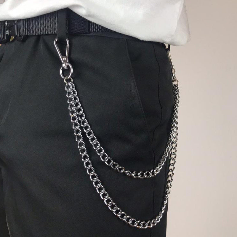 Versatile metal link chain accessory for punk fashion & urban style. Durable and multi-purpose for keys or wallet.