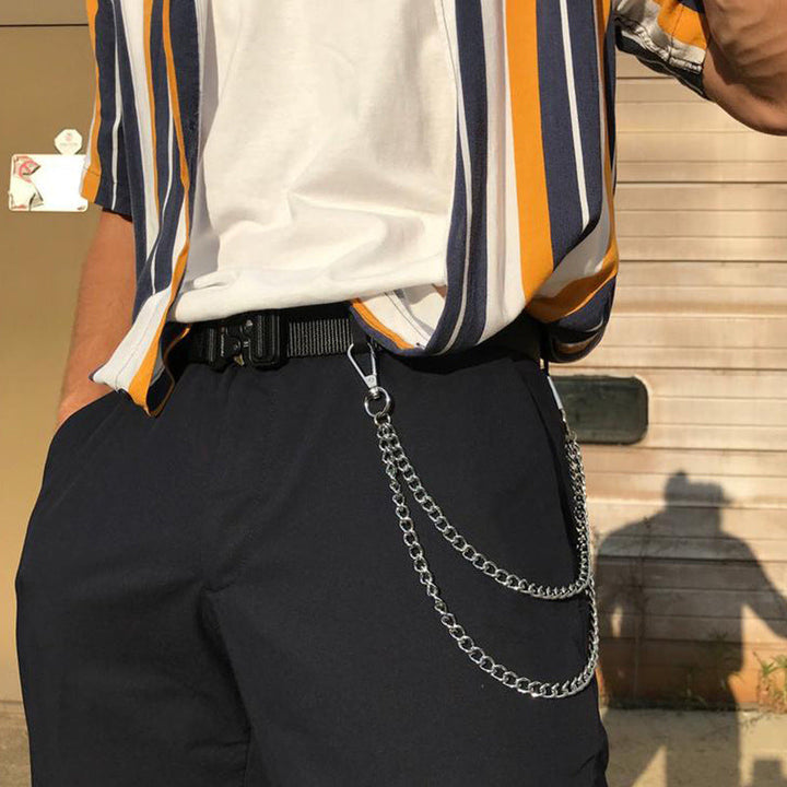 Durable metal link chain accessory for utility & style. Perfect for keychains, wallet chains, or punk/urban fashion looks.