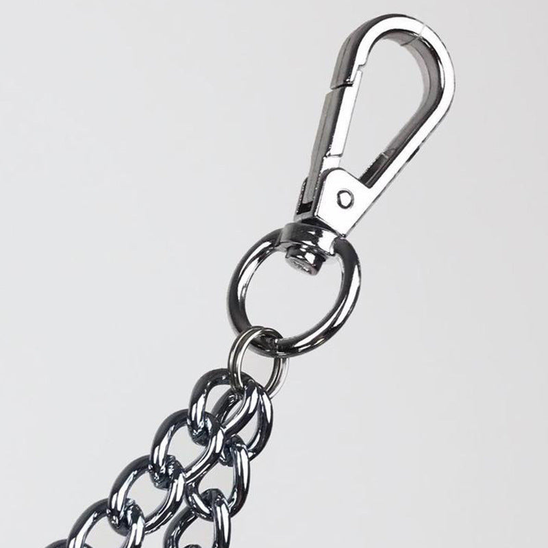 Fashionable link chain accessory, ideal for punk and urban styles. Use as a keychain, wallet chain, or bag decor.