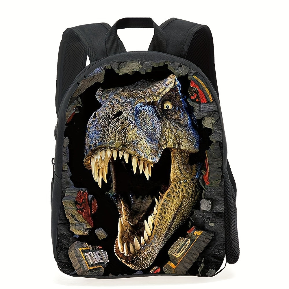 Vibrant Kids' Dino Roar backpack, perfect for school or travel adventures. Durable polyester children's bag.