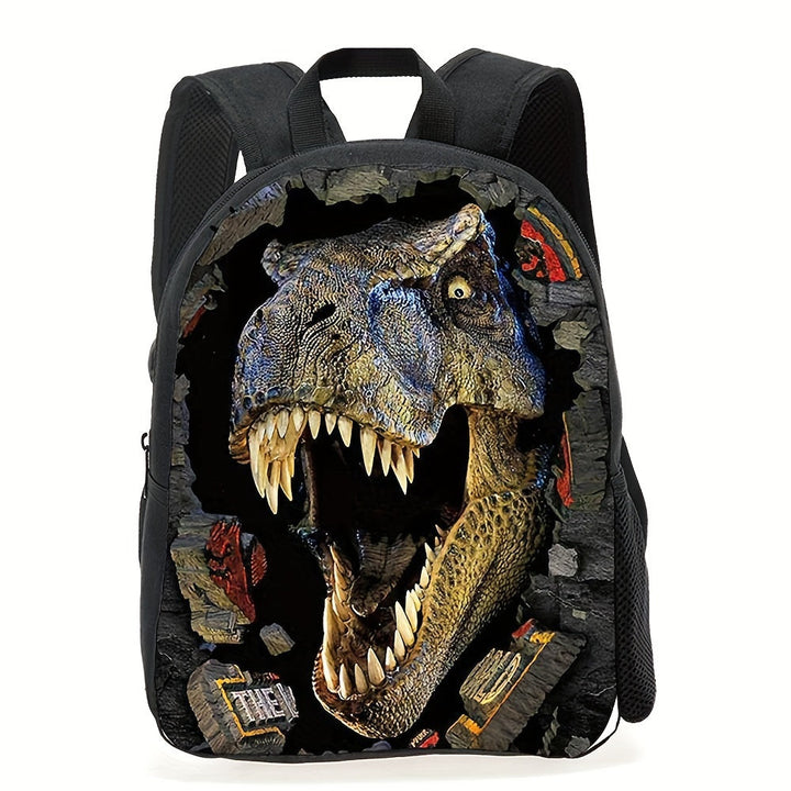 Vibrant Kids' Dino Roar backpack, perfect for school or travel adventures. Durable polyester children's bag.