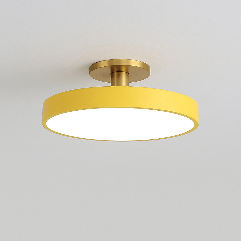 Modern Nordic Macaron LED ceiling lamp. Vibrant, colorful home decor lighting fixture. Surface mount design.