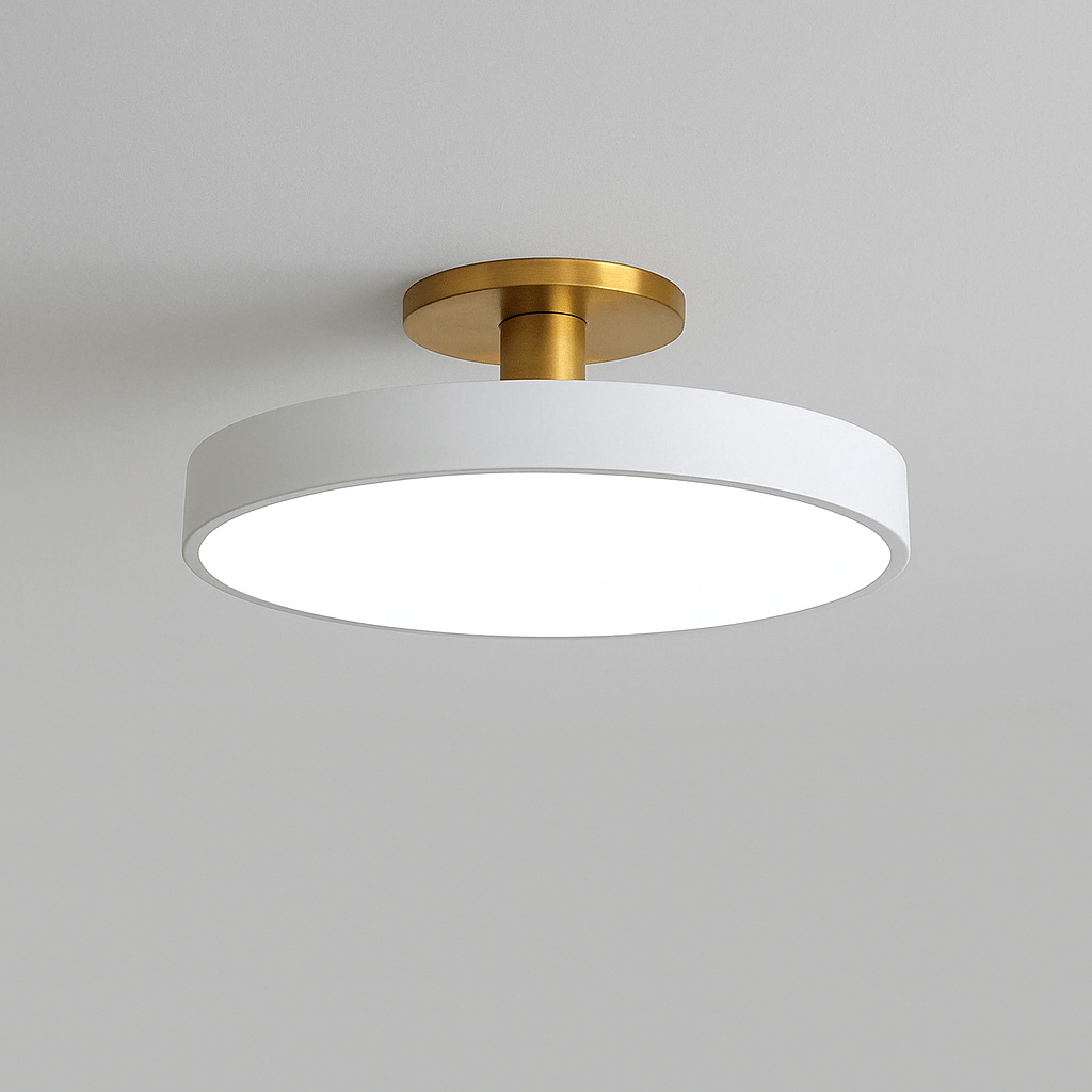 Vibrant Macaron LED ceiling light. Modern, colorful surface mount lamp for contemporary home decor.
