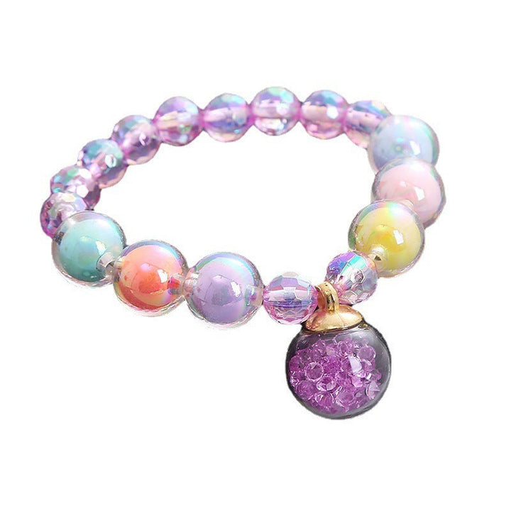 Beautiful multi-color glass bead stretch bracelet, ideal gift for women. Elastic beaded fashion jewelry.