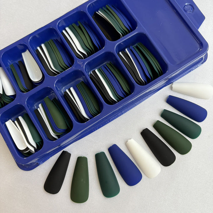 Creative nail design kit featuring vibrant polishes and tools for stunning manicures.