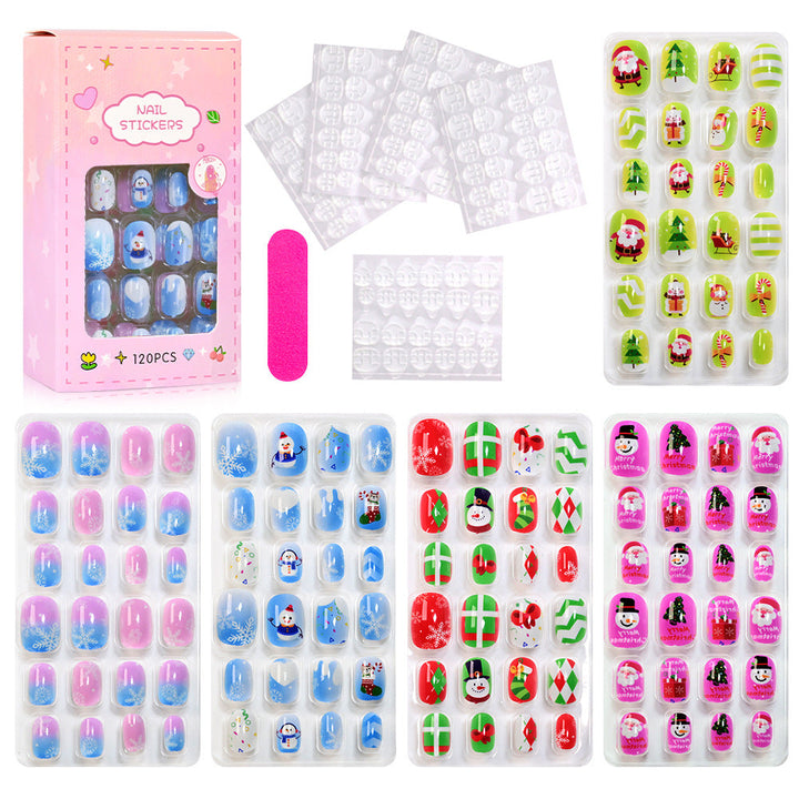 Assorted fun themed press-on nails for women, vibrant, long-lasting, and easy to apply for beauty.
