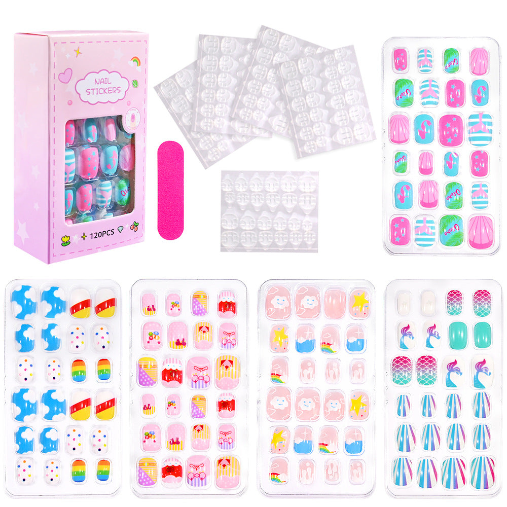 Long-lasting press-on fake nails with vibrant themed art, perfect for women's beauty & manicure.
