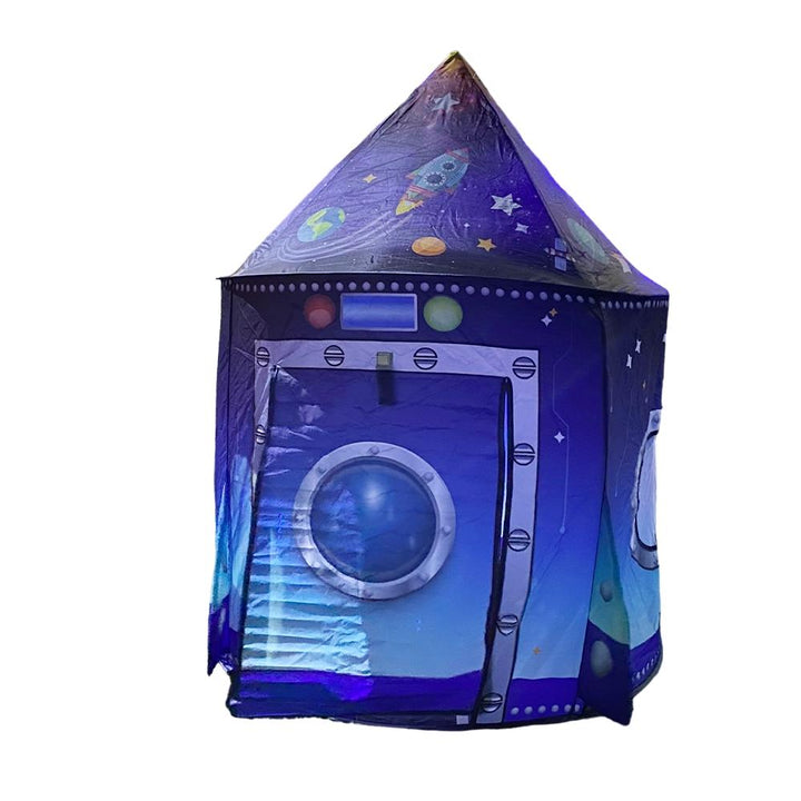 Rocket spaceship play tent for kids; an ideal gift for indoor & outdoor space adventure imaginative play.