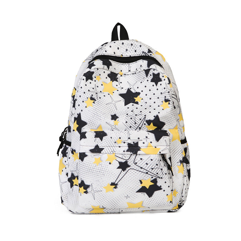 Colorful unisex star pattern backpack, a stylish school bag or travel daypack for men & women. Everyday durable use.