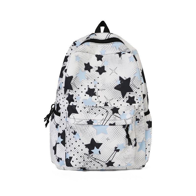 Unisex star pattern school bag, a durable and stylish everyday backpack for students. Perfect for daily carry & travel.
