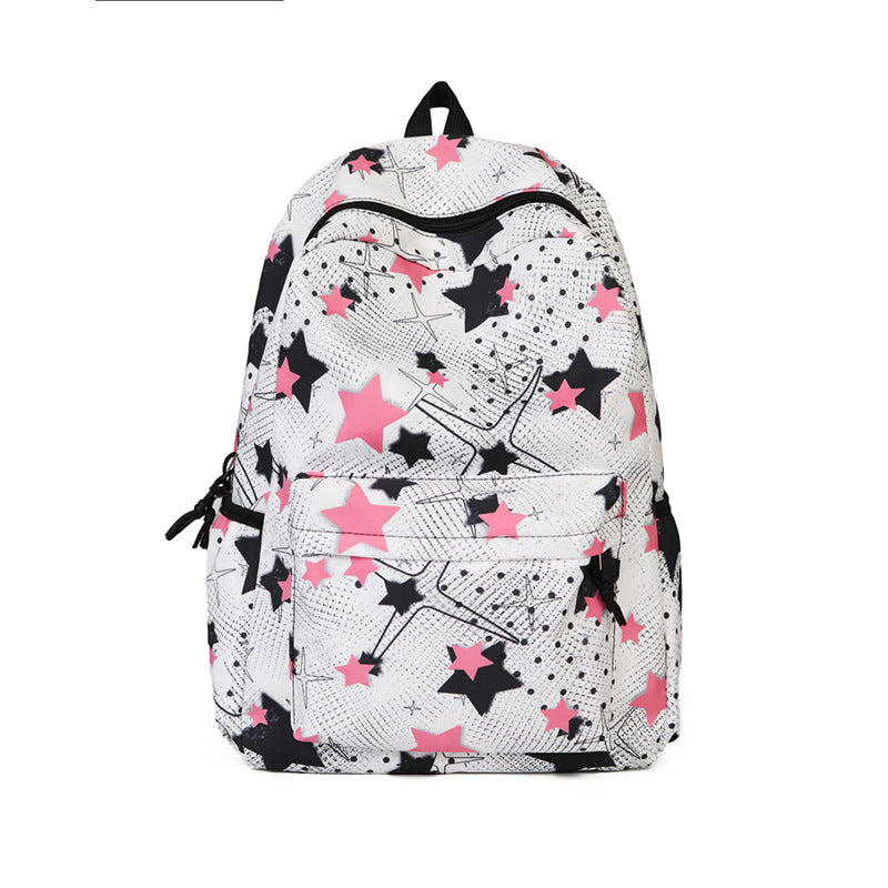 Fashionable unisex star pattern backpack, a durable daypack perfect for travel, school, or everyday adventures.
