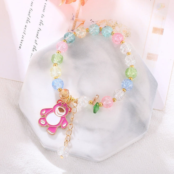 Flowing colorful glass bead bracelet for women, an elastic and vibrant fashion accessory with unique style.