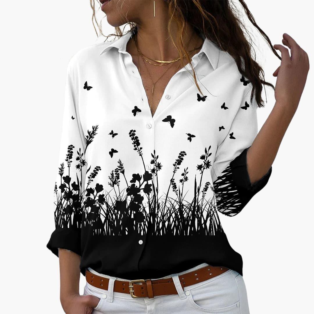 Trendy women's floral top, vibrant colors and relaxed fit make it perfect for summer & spring style.