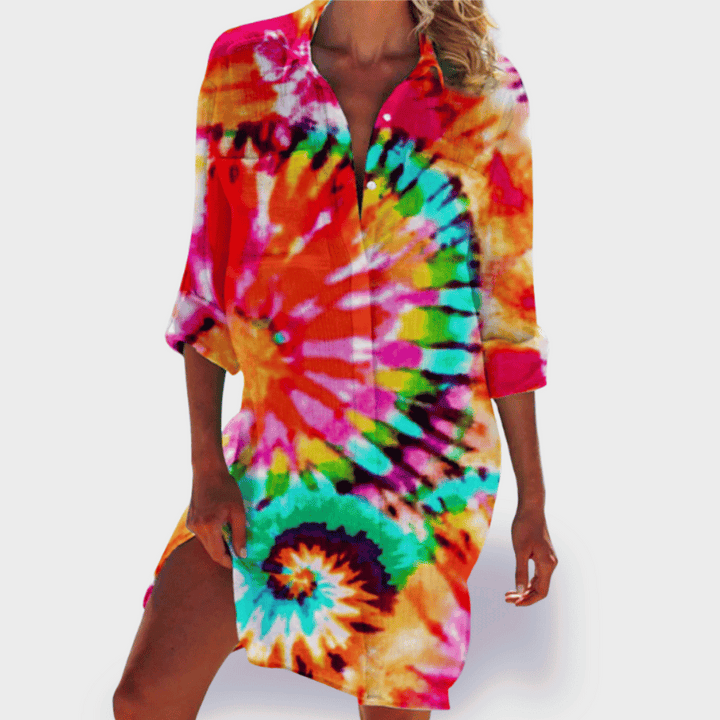 Flattering women's summer dress in a vibrant, lightweight fabric for ultimate comfort & ease.