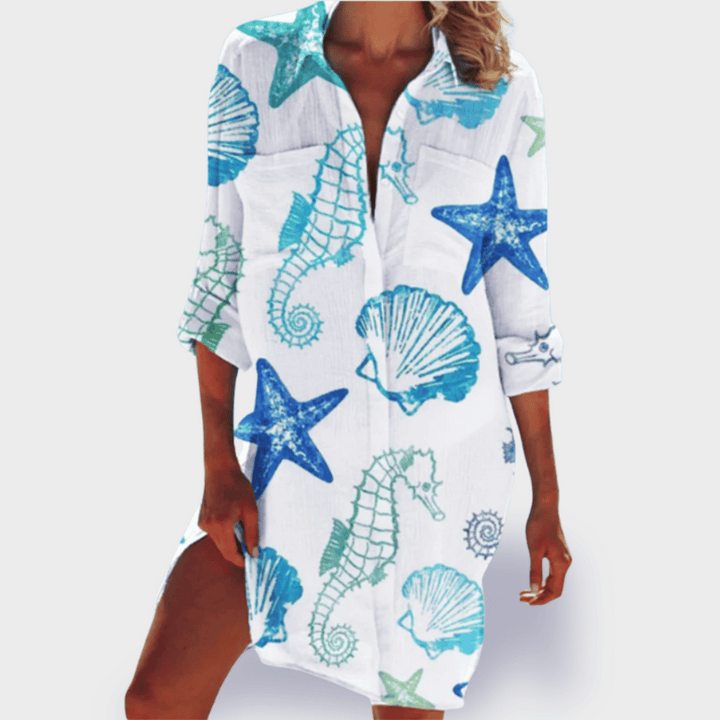 Casual women's vibrant summer dress, lightweight and comfortable for holidays or daily wear.