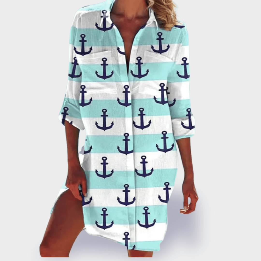 Soft, lightweight women's vibrant summer dress, offering flattering comfort for any casual occasion.