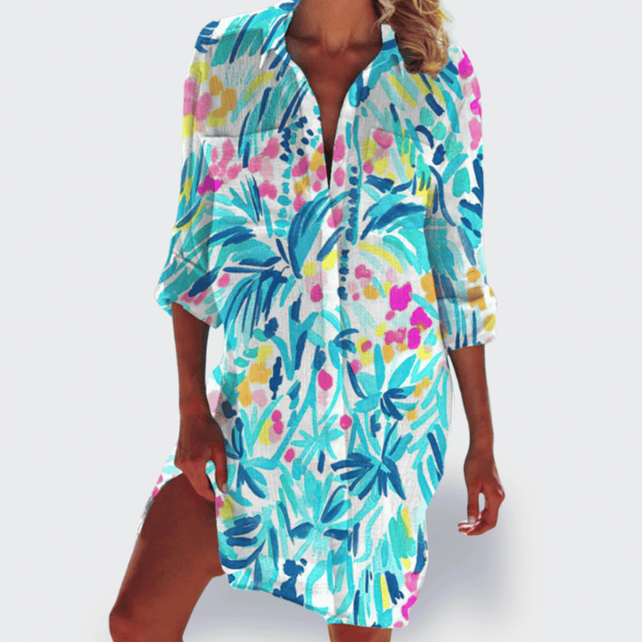 Women's vibrant, lightweight summer dress; ideal for casual outings, holidays, and everyday comfort.