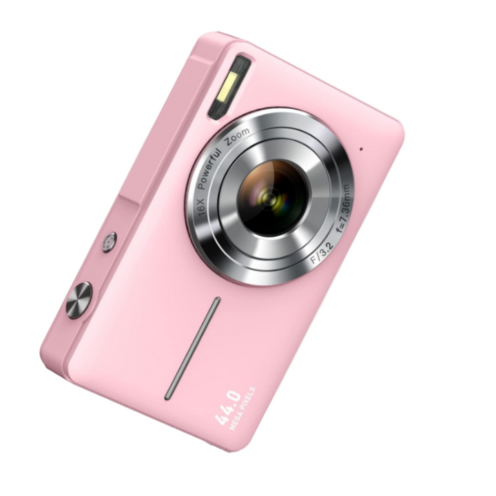 Portable vintage digital camera, ideal for 1080p video and retro-style photos. A compact point & shoot travel photography gift.