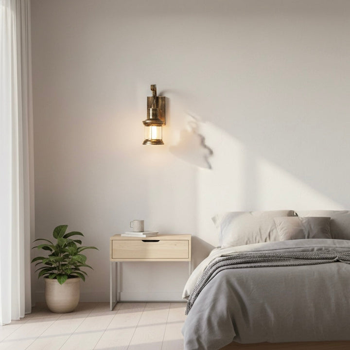 Industrial black metal wall light, a vintage piece for any room's decor.
