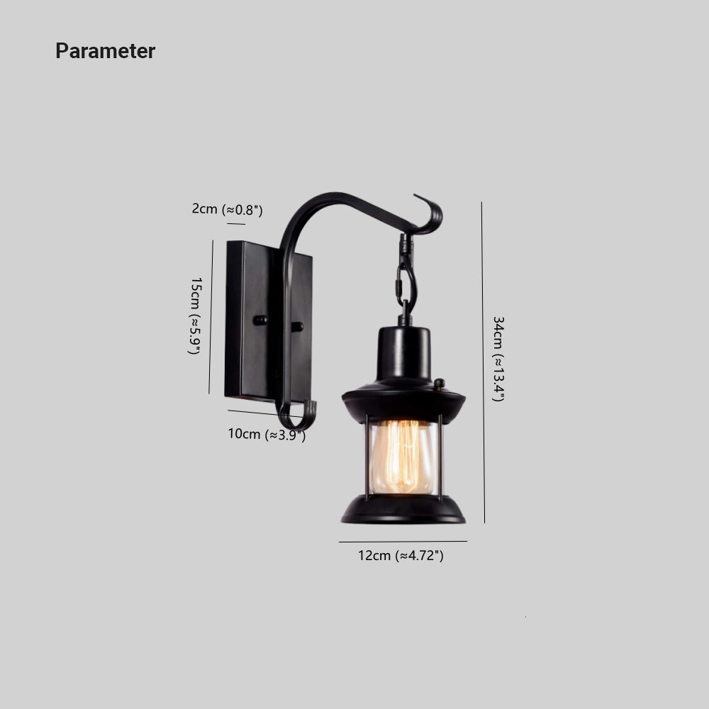 Decorative vintage industrial metal wall light for bedroom or living room.