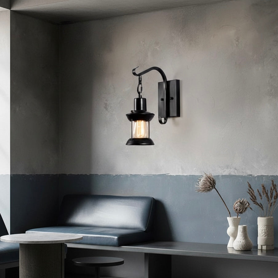 Durable metal vintage wall sconce, industrial design for hallway lighting.